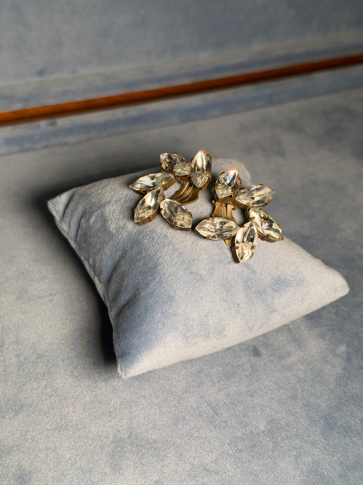 Gala Rhinestone Clip-On Earrings, 1930s