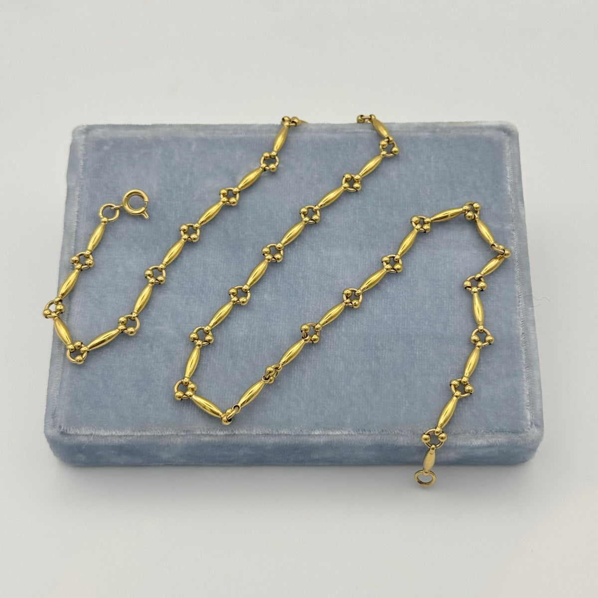 Gold-Plated Rice Bead Chain Necklace