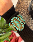 Navajo Cluster Cuff in Silver and Turquoises