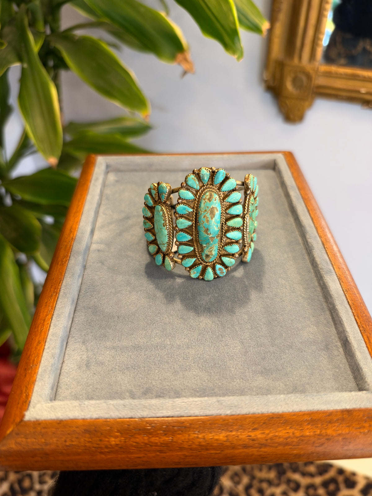 Navajo Cluster Cuff in Silver and Turquoises