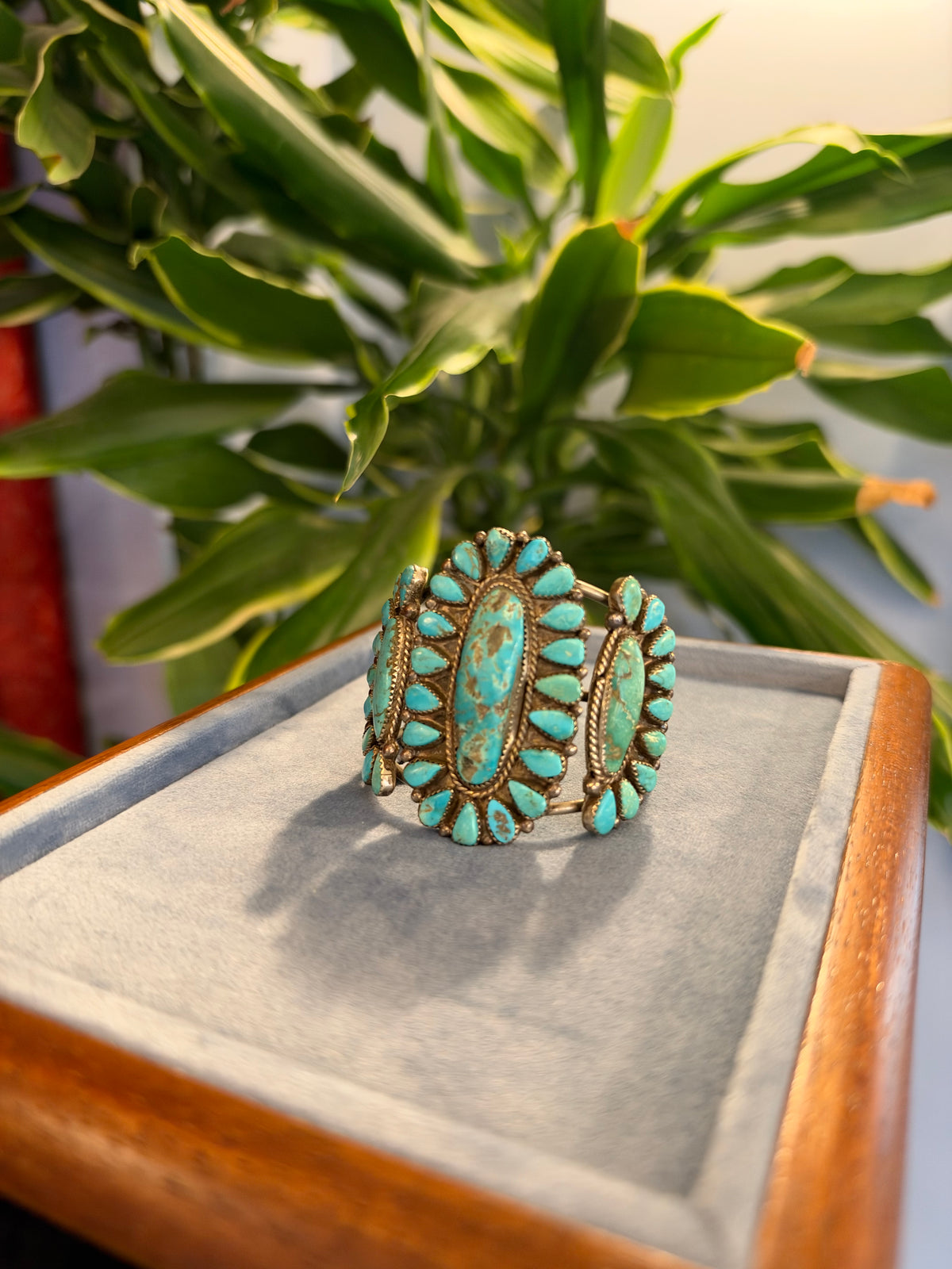 Navajo Cluster Cuff in Silver and Turquoises
