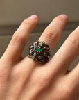 Openwork Romantic Ring, Silver and Gold-Plated, Late 19th Century