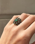 Openwork Romantic Ring, Silver and Gold-Plated, Late 19th Century