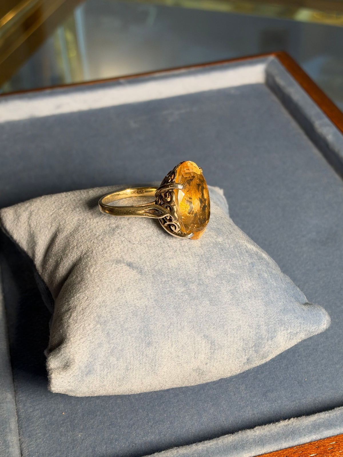Oval Citrine Silver Ring