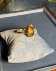 Oval Citrine Silver Ring