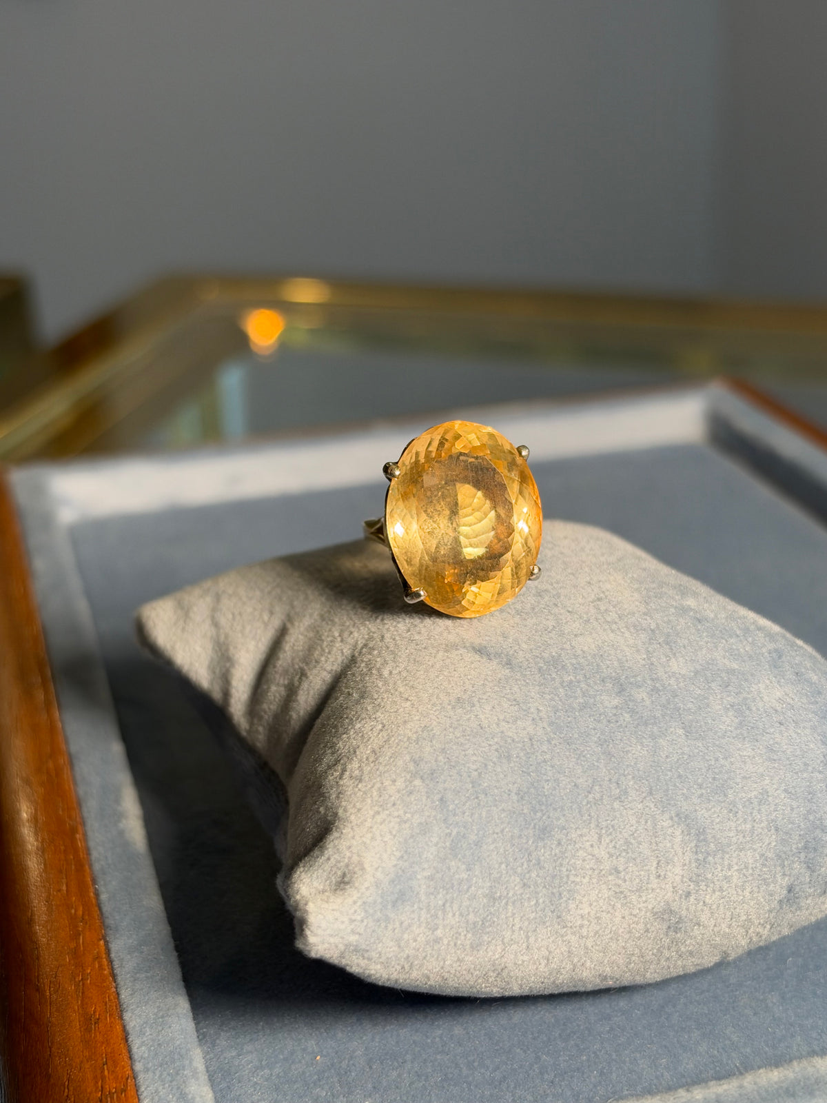 Oval Citrine Silver Ring
