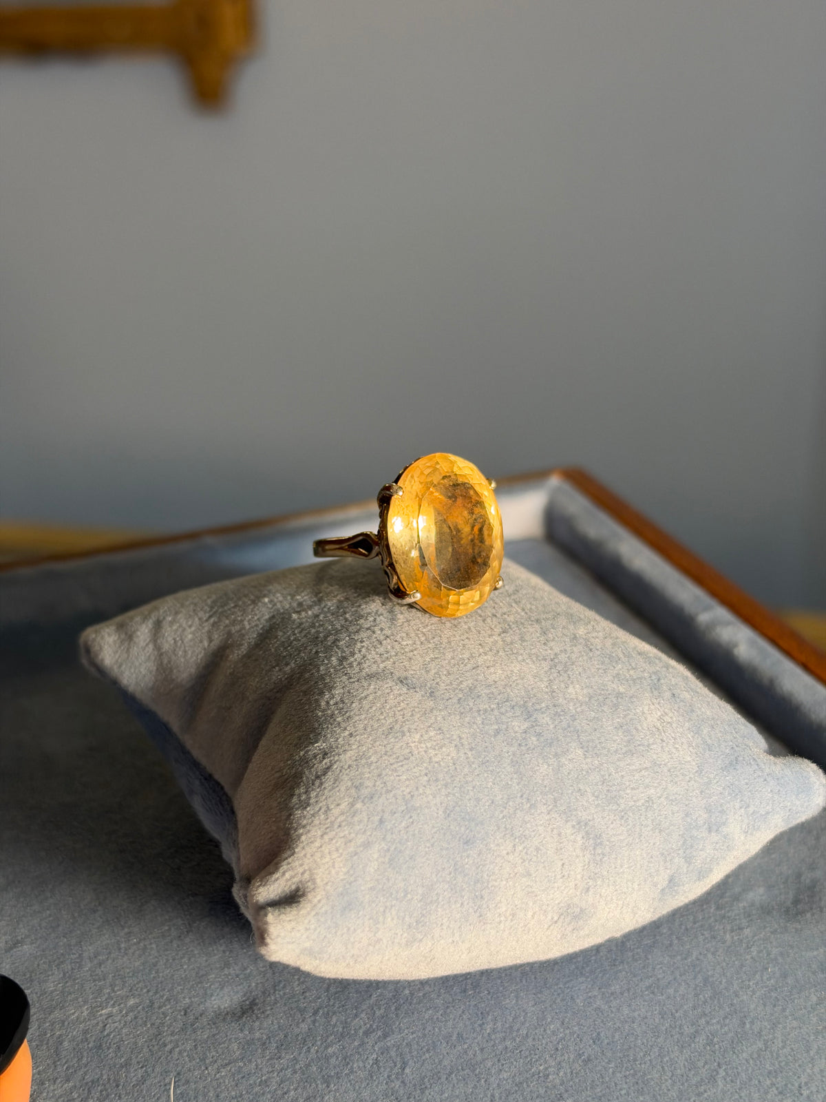 Oval Citrine Silver Ring