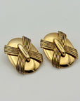 Pierre & Meunier 1980s Gold-Tone Cross Motif Clip-On Earrings