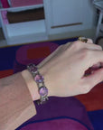 Silver and amethyst bracelet