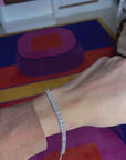 Shiny tennis silver bracelet