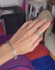 Double band silver bangle