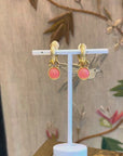 Golden and orange dangly small hoops