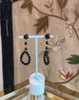 Black pearly dangly clips