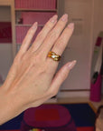 Gold plated crossed band ring