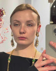 Maximalist orange openwork dangly clips