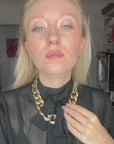 Maximalist shiny golden "Cascio" necklace