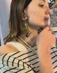 Purple openwork Italian dangly clips
