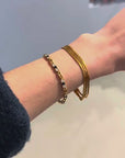 Accumulate thin gold-plated bracelet