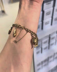 Gold-plated animal charms chain bracelet