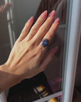 Beautiful silver and deep blue ring