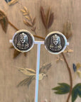 Egyptian pharaon silvery compact clips