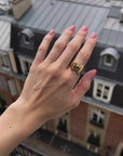 Beautiful bow silver and gold-plated ring