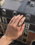 Bague en argent doré camée faite main