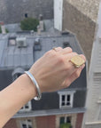 Silver and gold-plated bangle