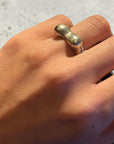Sculptural Silver Bust Ring, 1980s
