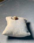Silver Ring with Garnet and Moissanites
