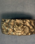 Silvery Metal Floral Cuff Bracelet