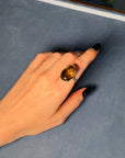 Smoky Quartz Oval Silver Ring