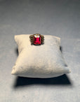 Tank red and silver ring