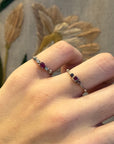 Trilogy Ring, Ruby, Topaz and Silver.