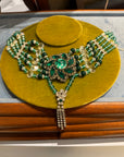 Unique piece : Turquoise Glass Choker with 1960s Venetian Centrepiece